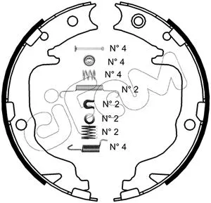 Brake Shoe Set, parking brake (153-362K)
