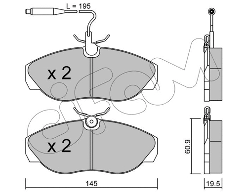 Brake Pad Set, disc brake (822-154-0)