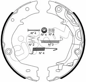 Brake Shoe Set, parking brake (153-586K)