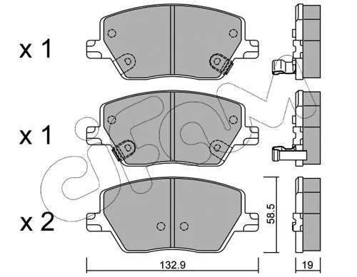 Brake Pad Set, disc brake (822-1103-0)
