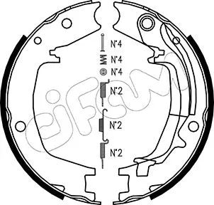 Brake Shoe Set, parking brake (153-179K)