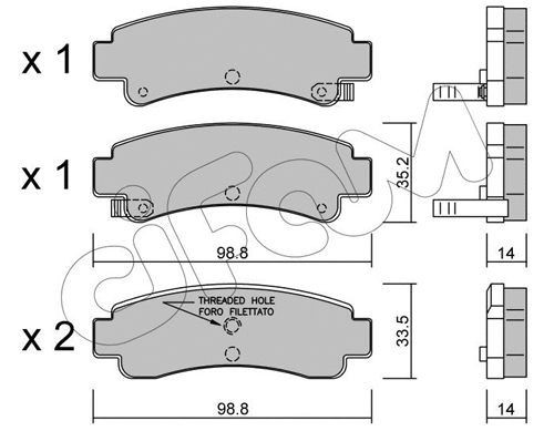 Brake Pad Set, disc brake (822-402-0)