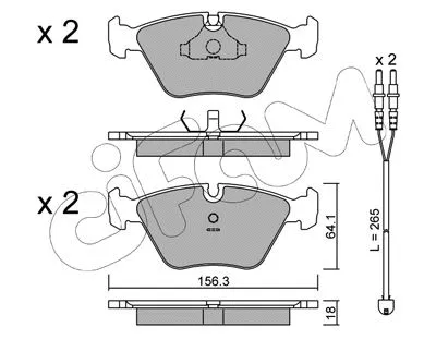 Brake Pad Set, disc brake (822-122-2K)