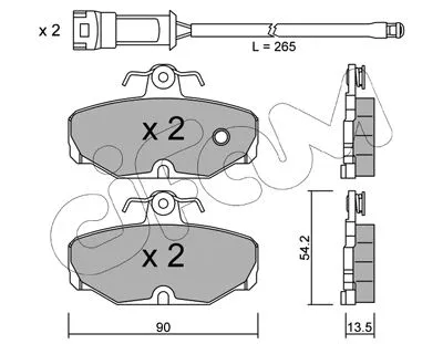 Brake Pad Set, disc brake (822-095-0K)