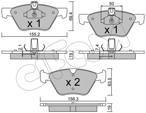 Brake Pad Set, disc brake (822-252-1)