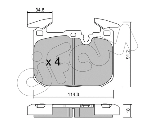 Brake Pad Set, disc brake (822-1015-1)