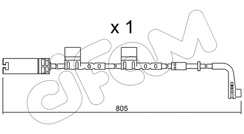Warning Contact, brake pad wear (SU.222)