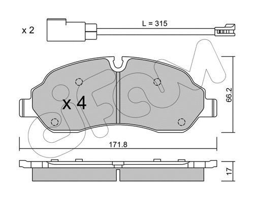 Brake Pad Set, disc brake (822-1032-0)
