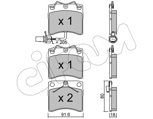 Brake Pad Set, disc brake (822-163-2)