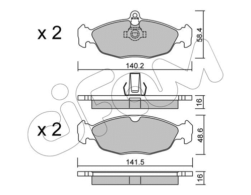 Brake Pad Set, disc brake (822-077-1)