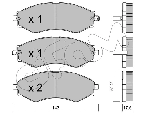 Brake Pad Set, disc brake (822-509-0)