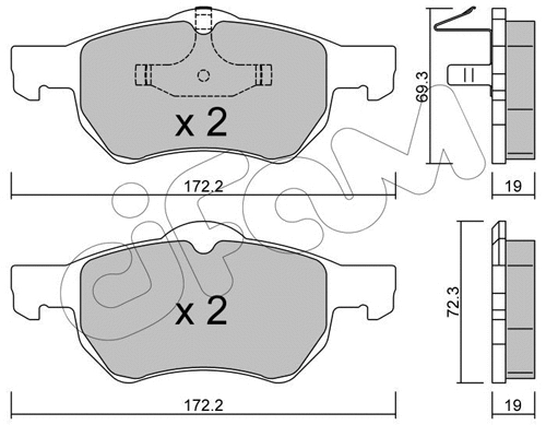 Brake Pad Set, disc brake (822-523-0)