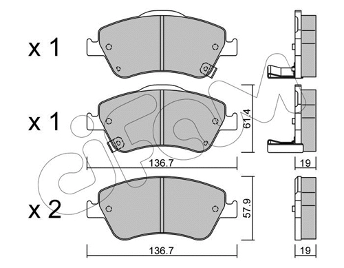 Brake Pad Set, disc brake (822-794-0)