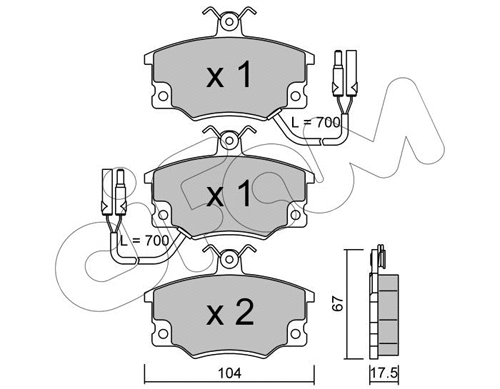 Brake Pad Set, disc brake (822-030-2)