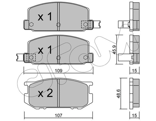Brake Pad Set, disc brake (822-498-0)
