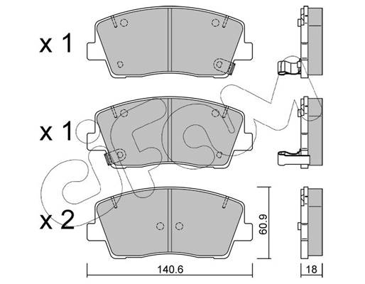 Brake Pad Set, disc brake (822-1169-0)