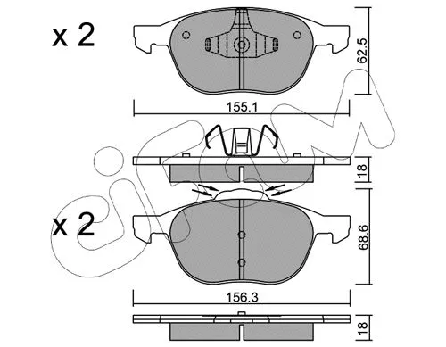 Brake Pad Set, disc brake (822-534-1)