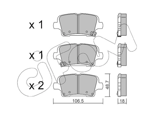 Brake Pad Set, disc brake (822-1181-0)