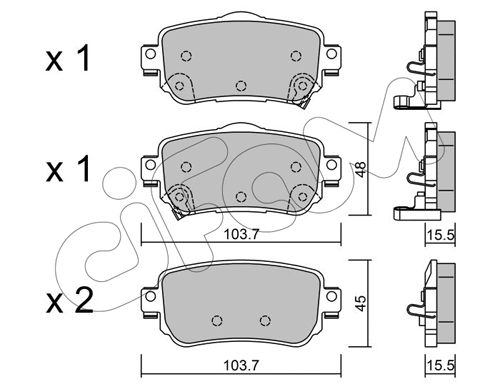 Brake Pad Set, disc brake (822-1011-0)