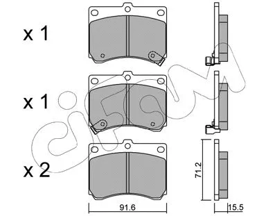 Brake Pad Set, disc brake (822-197-0)