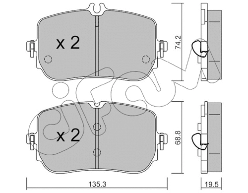 Brake Pad Set, disc brake (822-1268-0)