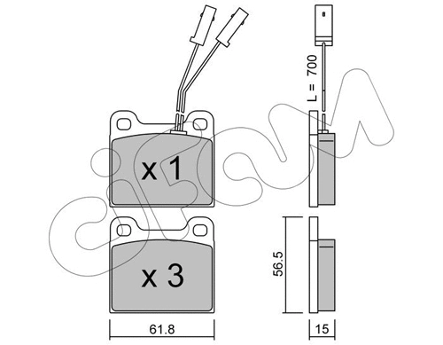 Brake Pad Set, disc brake (822-003-1)