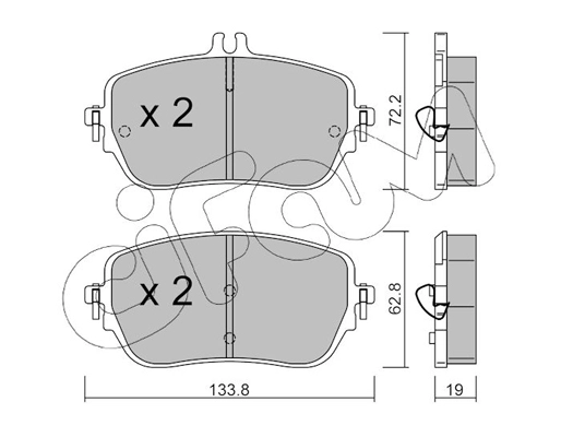 Brake Pad Set, disc brake (822-1193-0)