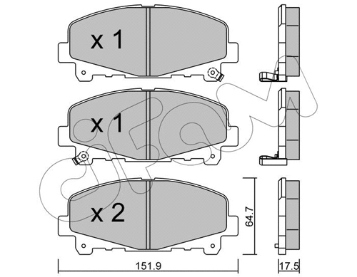 Brake Pad Set, disc brake (822-867-0)