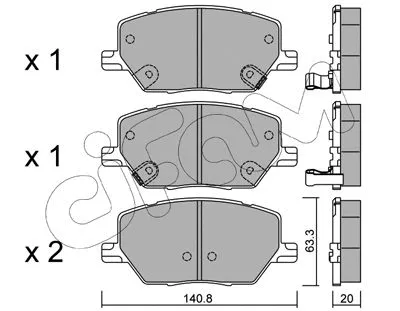Brake Pad Set, disc brake (822-1001-0)