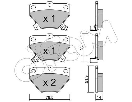 Brake Pad Set, disc brake (822-424-0)