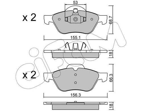 Brake Pad Set, disc brake (822-335-0)