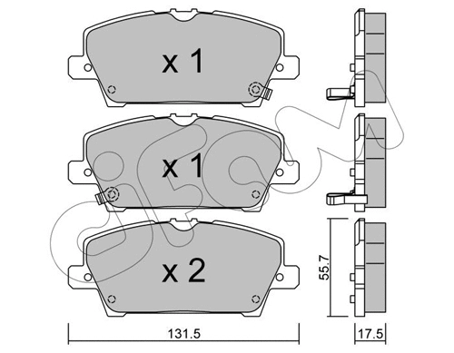 Brake Pad Set, disc brake (822-728-0)