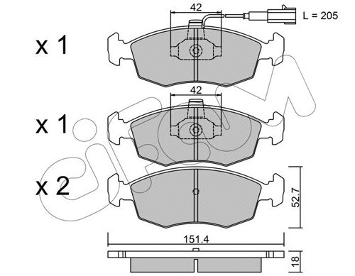 Brake Pad Set, disc brake (822-274-0)