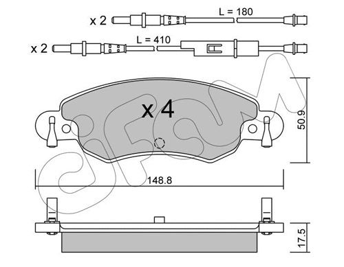 Brake Pad Set, disc brake (822-330-0)