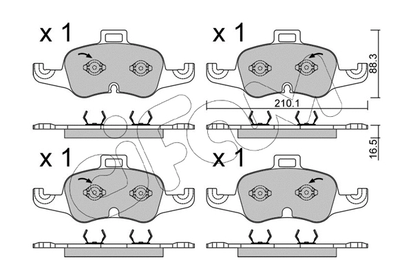 Brake Pad Set, disc brake (822-1127-1)