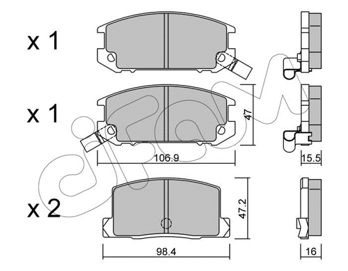 Brake Pad Set, disc brake (822-754-0)
