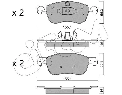 Brake Pad Set, disc brake (822-1142-0)