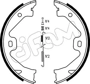 Brake Shoe Set, parking brake (153-369K)