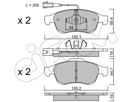 Brake Pad Set, disc brake (822-817-1)