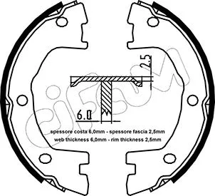 Brake Shoe Set, parking brake (153-097)