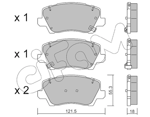 Brake Pad Set, disc brake (822-1165-0)