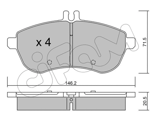 Brake Pad Set, disc brake (822-665-0)