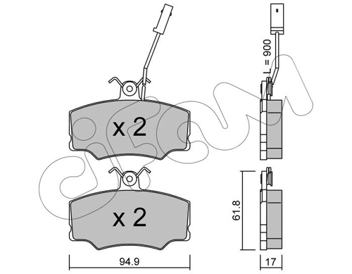 Brake Pad Set, disc brake (822-076-0)
