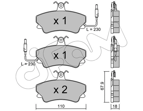 Brake Pad Set, disc brake (822-069-0)