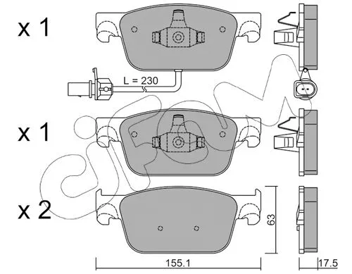 Brake Pad Set, disc brake (822-1125-0)