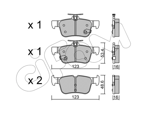 Brake Pad Set, disc brake (822-1040-0)