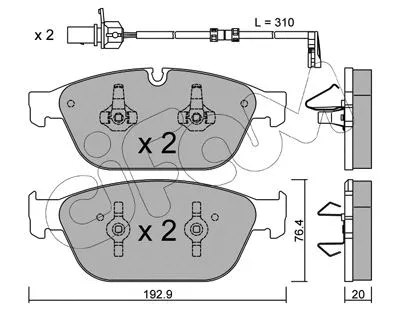 Brake Pad Set, disc brake (822-954-0K)