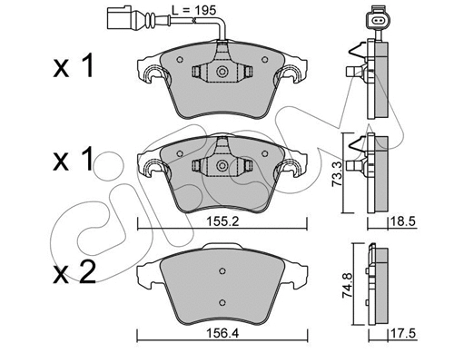 Brake Pad Set, disc brake (822-552-1)
