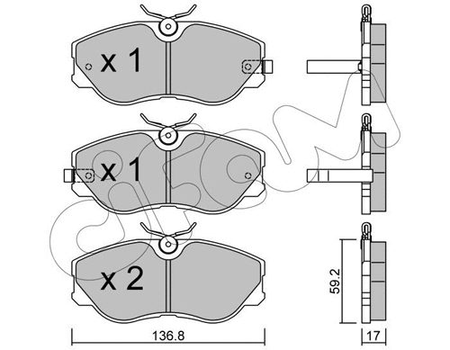 Brake Pad Set, disc brake (822-491-0)