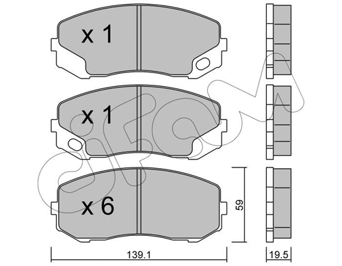 Brake Pad Set, disc brake (822-910-0)